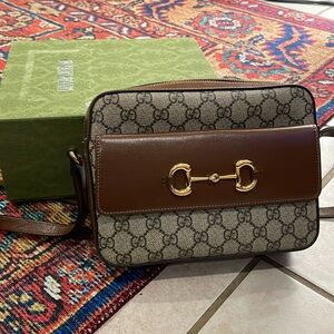Slightly used Gucci Horsebit 1955 Small Brown Leather
